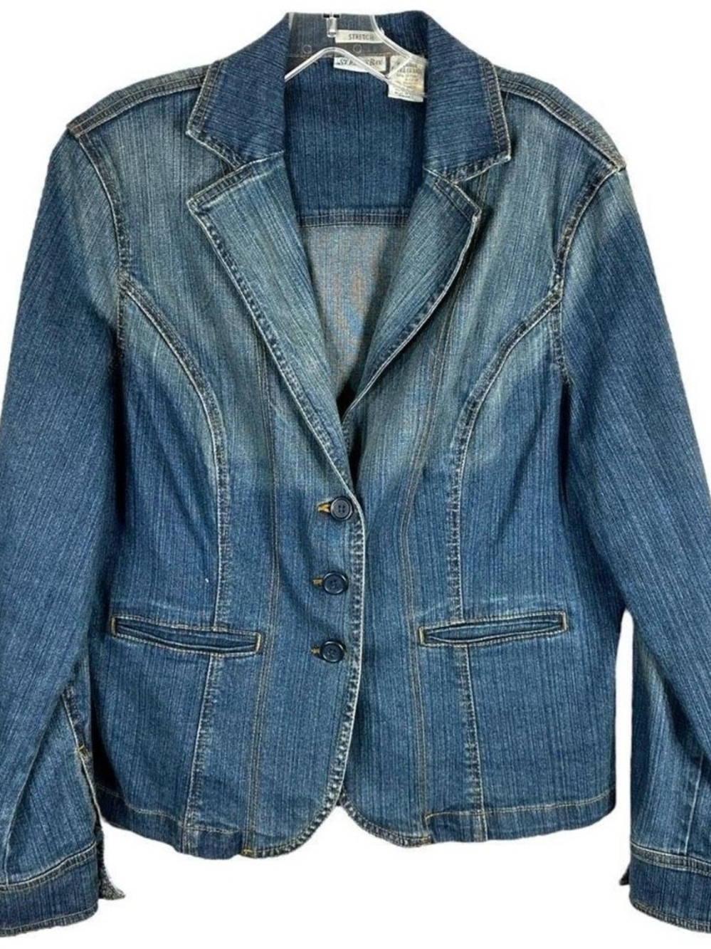 St. John's Bay Blue Fitted Denim Blazer Size 3X